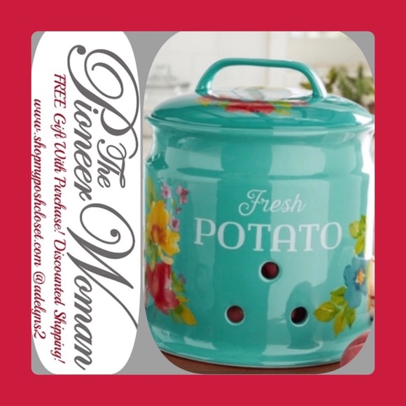 The Pioneer Woman Other - 🌺 New Pioneer Woman Breezy Blossom Potato Keeper Canister